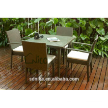 Mesa de comedor de cristal de 4 plazas + muebles hotel utilizado para la venta + mesa de comedor de jardín de ratán